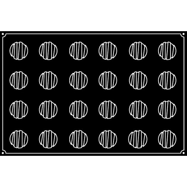 Plaque 60 x 40 cm - 24 Ronds Rayes Pavoflex Moule silicone