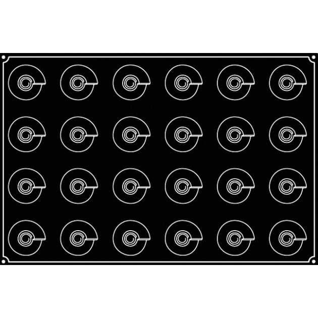 Moule en silicone Pavoflex vu du dessus - 24 Cones