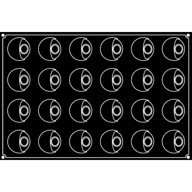 24 eclipses Moule silicone souple Pavoflex