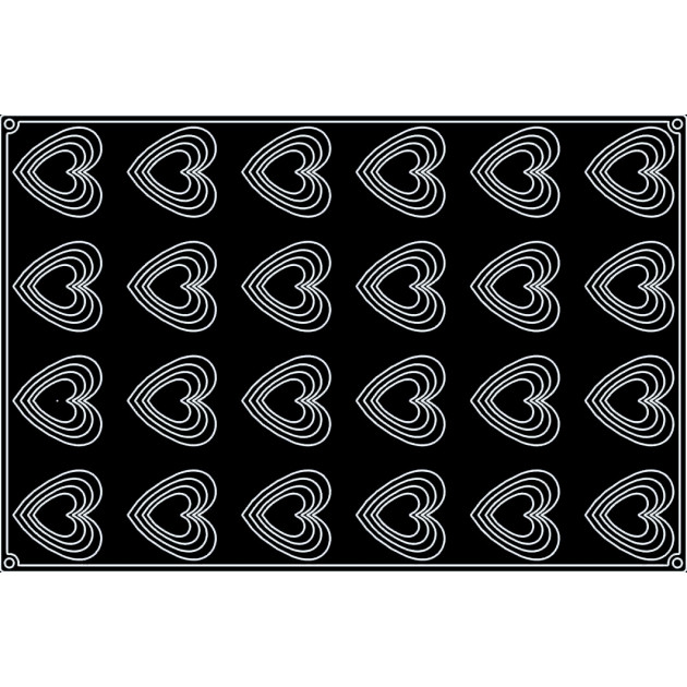 Aspect du Moule silicone souple Pavoflex - 24 Coeurs Love Aspect du Moule silicone souple Pavoflex - 24 Coeurs Love