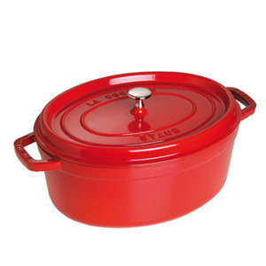 STAUB Cocotte Fonte Ovale 37 cm Rouge Cerise 8 L