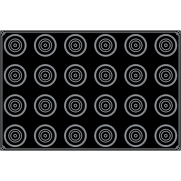 Moule silicone souple pour 24 Cones Anneaux Pavoflex