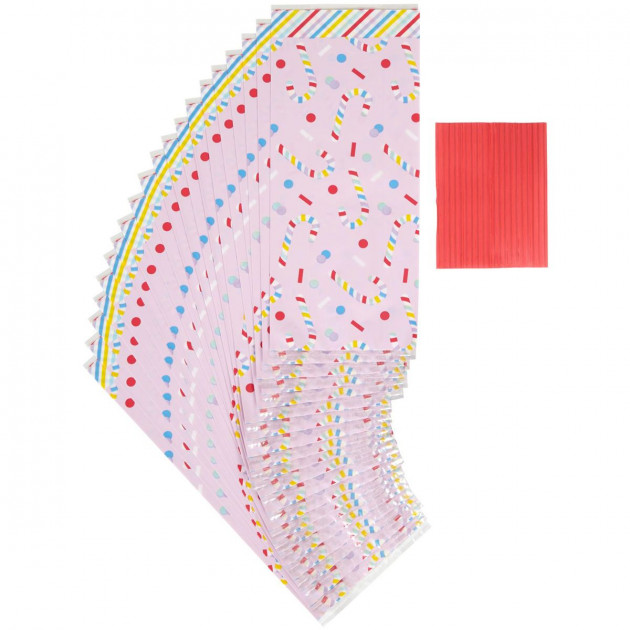 Sachet Bonbon Sucre 10 x 5 cm x H 24 cm (x20) Wilton