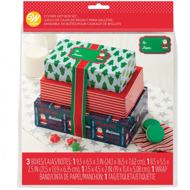 Boîtes Confiserie Noël Carton 20 x25 cm (x3)