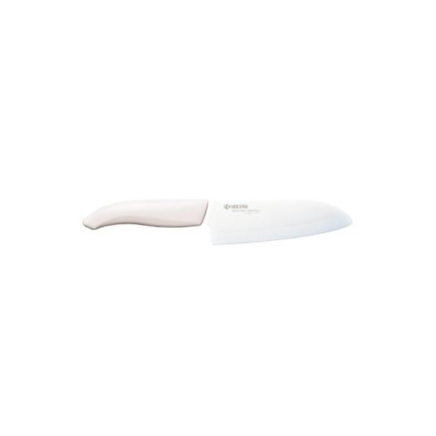 FIN DE SERIE Santoku 14 cm Kyocera Blanc Lame Ceramique Blanche
