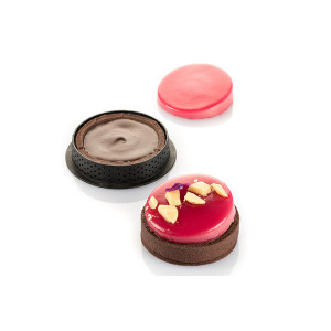 Moule Silicone 6 Tartelettes Glam Ø 8 cm Silikomart 3D Design Moule Silicone 6 Tartelettes Glam Ø 8 cm Silikomart 3D Design