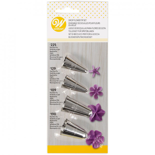 Kit 4 Douilles Pâtissières Inox Fleurs Wilton