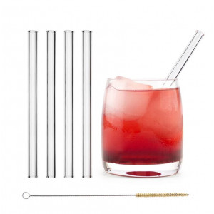 Paille Réutilisable en Verre 15cm droite x4 HALM Paille Réutilisable en Verre 15cm droite x4 HALM