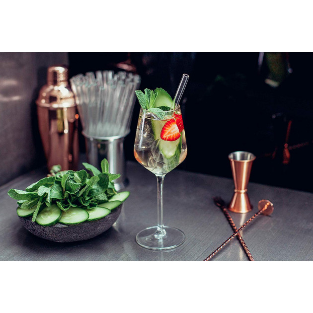 Pailles en verre réutilisables de 15cm pour cocktails Pailles en verre réutilisables de 15cm pour cocktails