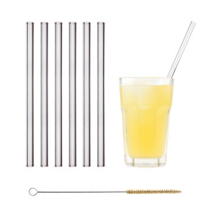 Paille Réutilisable en Verre 23cm droite x6 HALM Paille Réutilisable en Verre 23cm droite x6 HALM