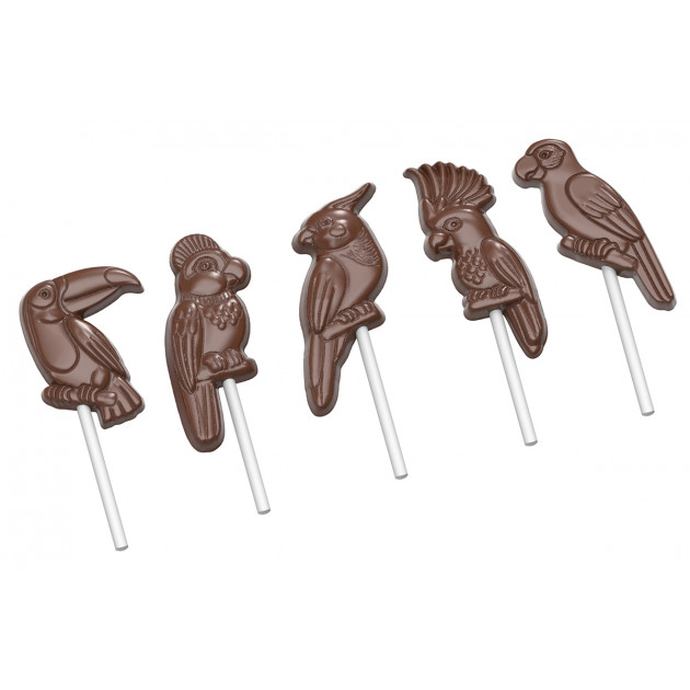 Moule Sucette Chocolat Oiseau Tropical (x5) Chocolate World