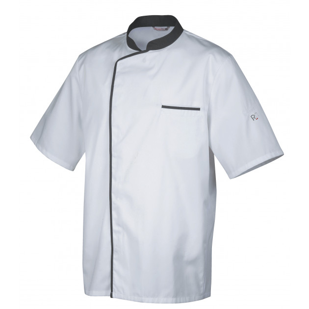 Veste de Cuisine Mixte Blanche/Parement Gris ENERGY T.0 Robur