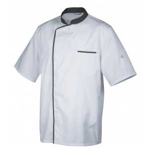 Veste de Cuisine Mixte Blanche/Parement Gris ENERGY T.4 Robur Veste de Cuisine Mixte Blanche/Parement Gris ENERGY T.4 Robur