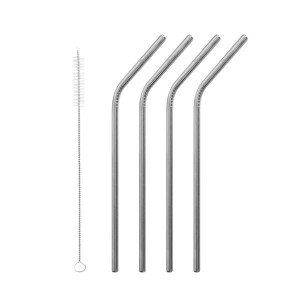 Paille en Inox Coudée 21,5cm x4 Lebrun Paille en Inox Coudée 21,5cm x4 Lebrun