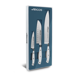 FIN DE SERIE Coffret Couteaux RIVIERA BLANC (x3) Arcos