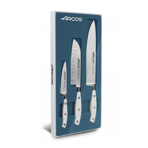 Coffret Couteaux RIVIERA BLANC (x3) Arcos