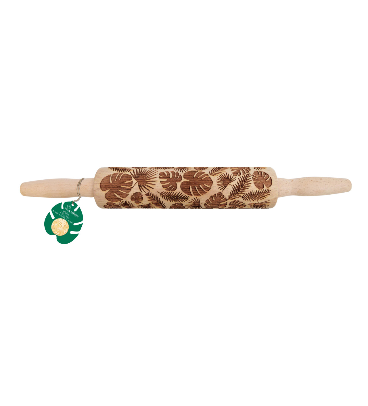 Rouleau à Pâtisserie En Bois Sculpté Noël 39 Cm - Motifs 3D Paisley, Pour Biscuits Décorés, DIY