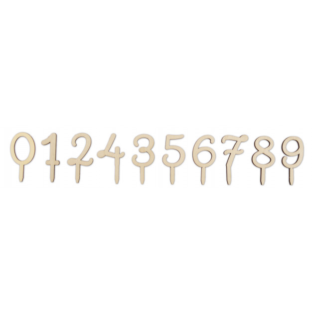 Décoration Gâteau Bois Chiffres de 0 à 9 Décoration Gâteau Bois Chiffres de 0 à 9
