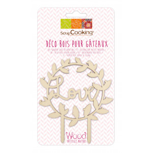 Cake Topper Bois Love 12,5 cm Scrapcooking Cake Topper Bois Love 12,5 cm Scrapcooking