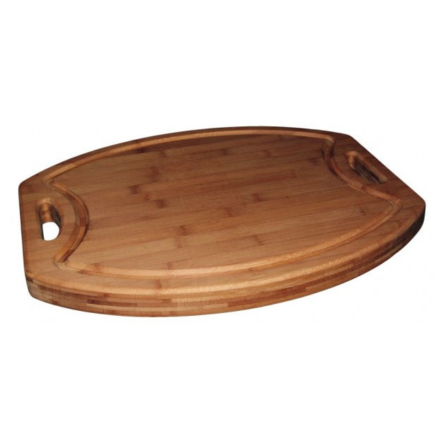 Billot de Cuisine avec Rigole et Poignees 41 x 33 x 2.5 cm Totally Bamboo