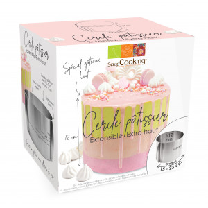 Cercle à Pâtisserie Extensible Inox H 12 cm Scrapcooking Cercle à Pâtisserie Extensible Inox H 12 cm Scrapcooking