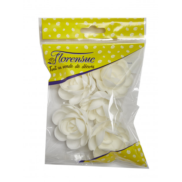 Fleur Azyme Bio Grandes Roses Blanche 5 cm x5 Florensuc