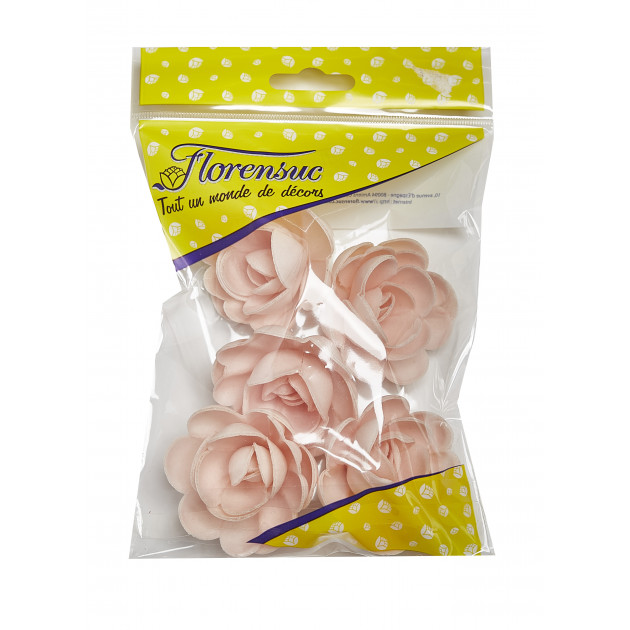 Fleur Azyme Bio Grandes Roses Rose 5 cm x5 Florensuc