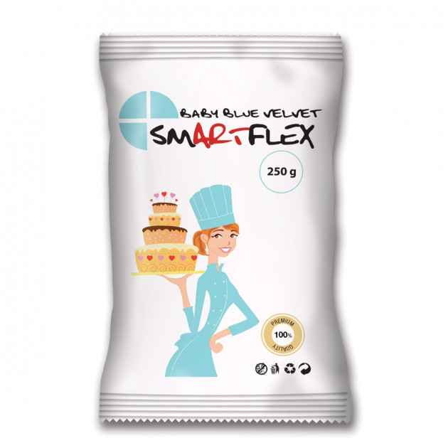 Pâte à Sucre Bleu Baby Blue Velvet 250g Smartflex