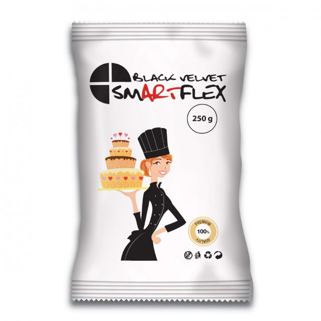 Pâte à Sucre Noir Black Velvet 250g Smartflex 