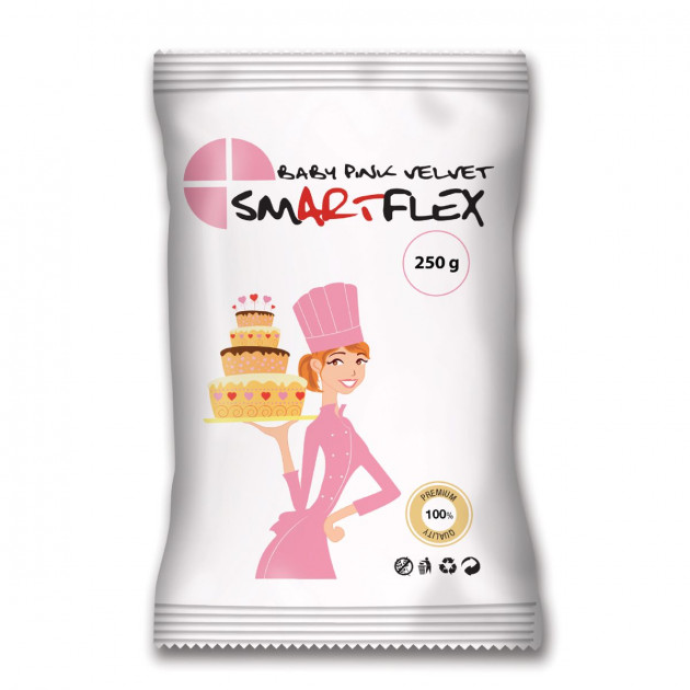 Pâte à Sucre Rose Baby Pink Velvet 250g Smartflex