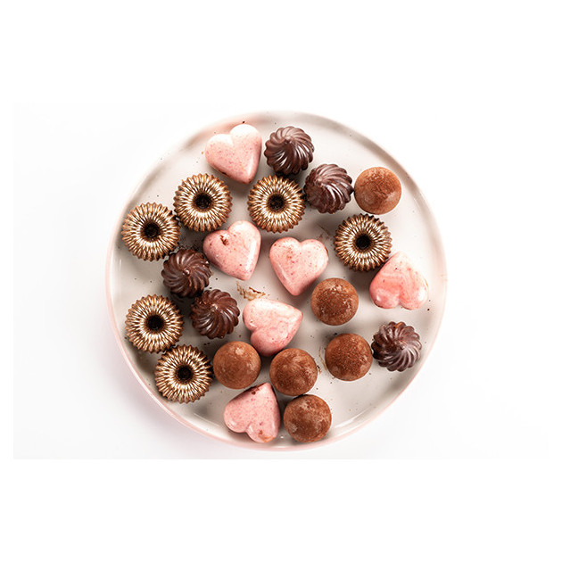 Assiette chocolats faits avec Moules à Chocolats en Silicone