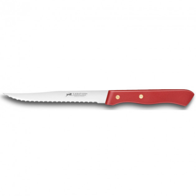 Couteau a Steak Crante 11.5 cm Sabatier Rouge