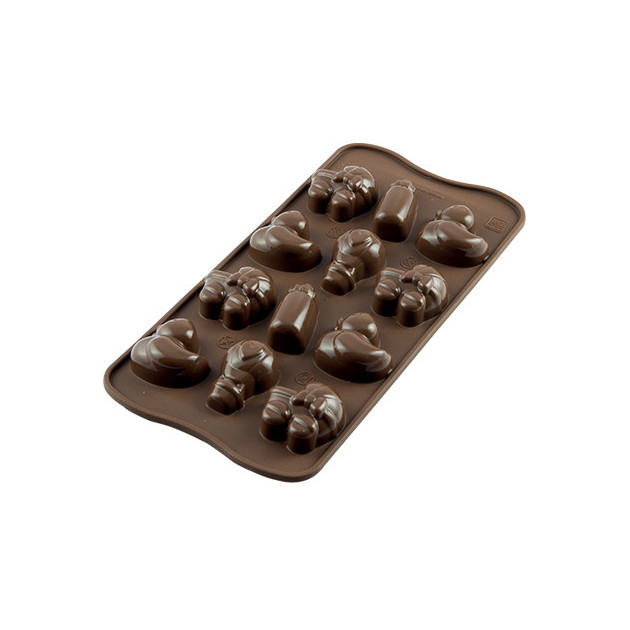 Moule à Chocolat 12 Sujets Bébé Easy Choc - Silicone Spécial Chocolat