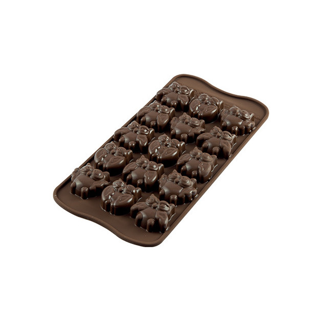 Moule à Chocolat 12 Hiboux Easy Choc - Silicone Spécial Chocolat