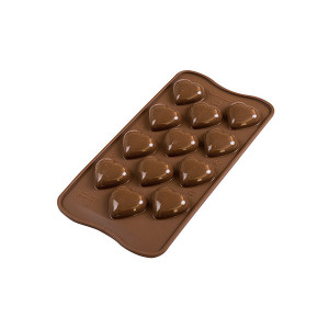 Moule à Chocolat 12 Cœurs Bombés Easy Choc - Silicone Spécial Chocolat Moule à Chocolat 12 Cœurs Bombés Easy Choc - Silicone Spécial Chocolat
