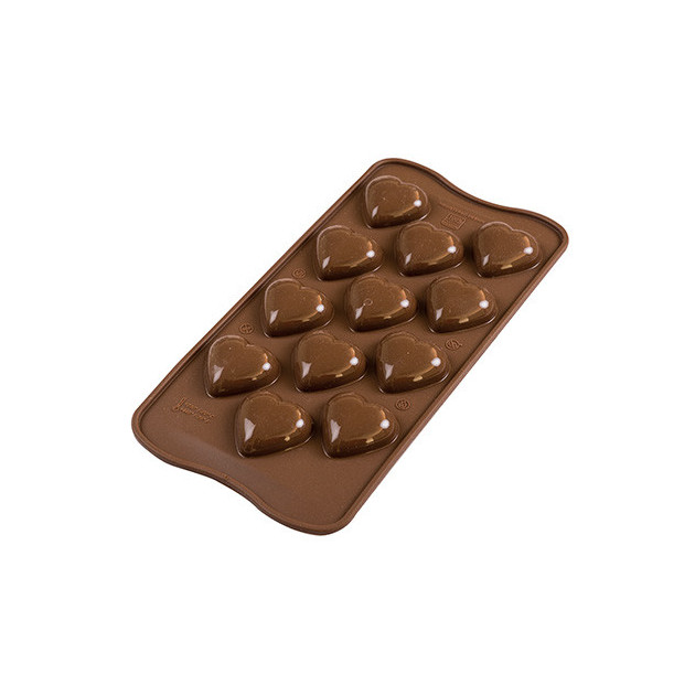 Moule à Chocolat 12 Cœurs Bombés Easy Choc - Silicone Spécial Chocolat