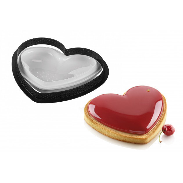 Kit Moule Tarte Cœur Mon Amour 18,8 x 15,8 cm Silikomart