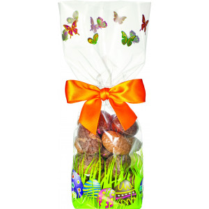 Oeufs de Pâques en chocolat - Fond marron - Tissus Price Matière