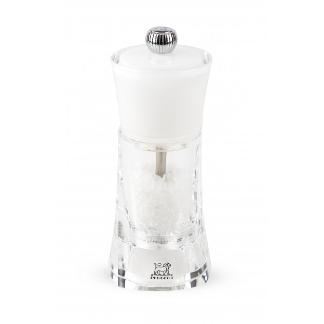 FIN DE SERIE Moulin à Sel Molène 14 cm Transparent et Blanc Peugeot FIN DE SERIE Moulin à Sel Molène 14 cm Transparent et Blanc Peugeot