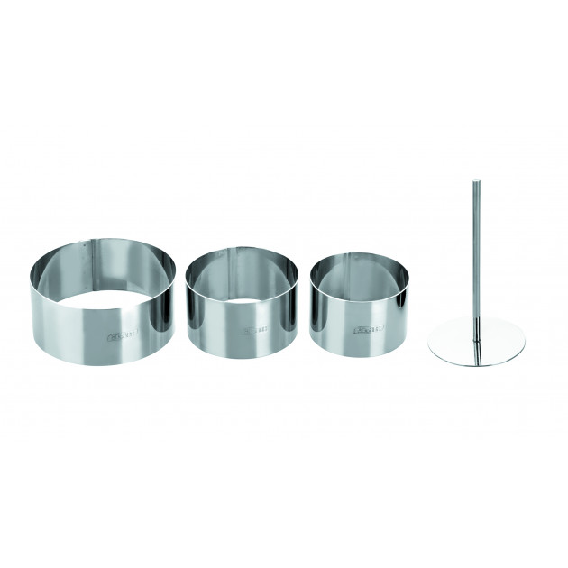 Lot Cercle Inox avec Poussoir Ø 7 / 8 et 10 cm (x3) Ibili