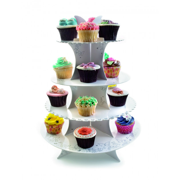 Présentoir à Cupcakes Carton Ø 34,5 cm x H 44 cm Ibili