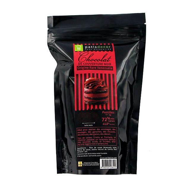 Chocolat Noir Origine Venezuela 250 g Patisdecor