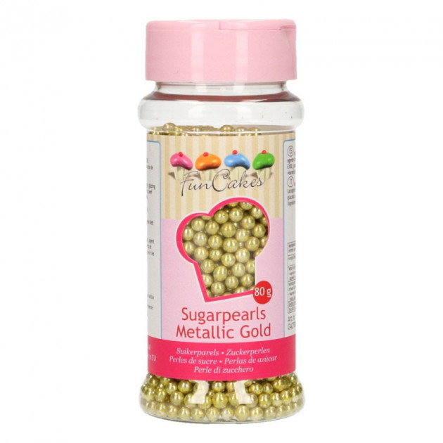 Perles de Sucre Or Métallique 80 g Funcakes - , Achat,  Vente