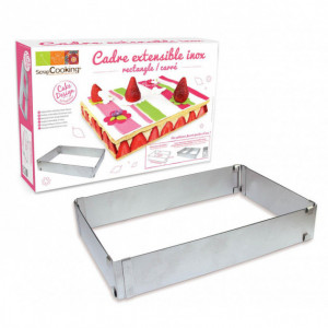 Cadre à Pâtisserie Extensible Inox Rectangle Scrapcooking Cadre à Pâtisserie Extensible Inox Rectangle Scrapcooking