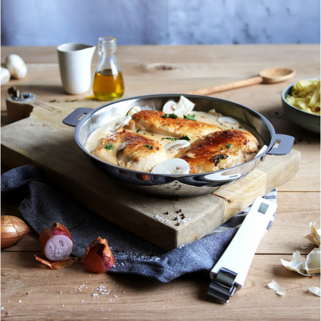 Poêle Inox Cristel 24 cm Mutine Amovible Type Lyonnaise Poêle Inox Cristel 24 cm Mutine Amovible Type Lyonnaise