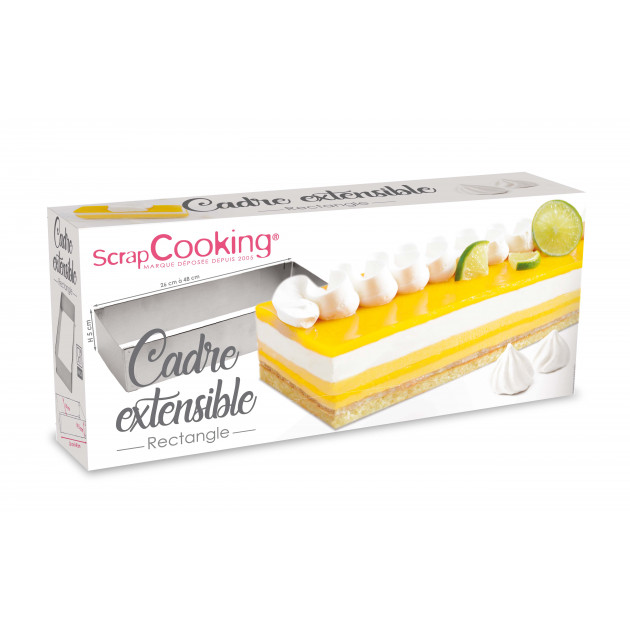 Cadre Pâtisserie Extensible Inox Rectangle Scrapcooking