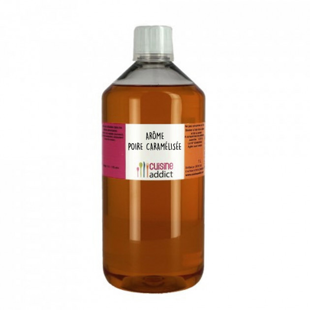 Arome alimentaire Poire caramelisee 1L Cuisineaddict