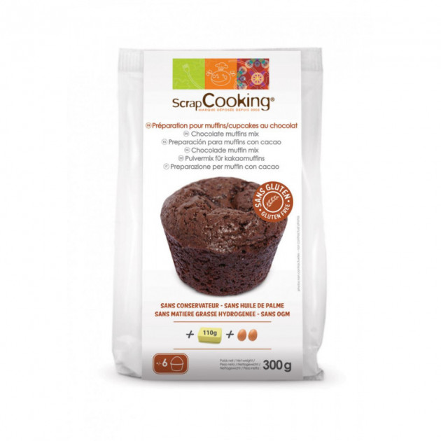 Muffins et Cupcakes au chocolat SANS GLUTEN 300g Scrapcooking
