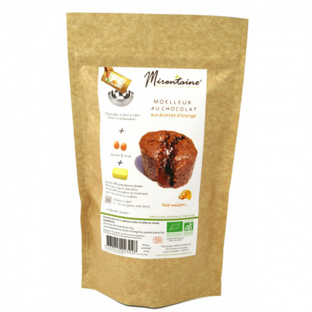 Moelleux BIO au Chocolat et a l'Orange 240g Mirontaine