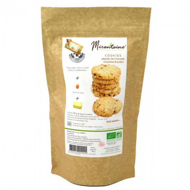 Cookies BIO Chocolat - Noisette 280g Mirontaine